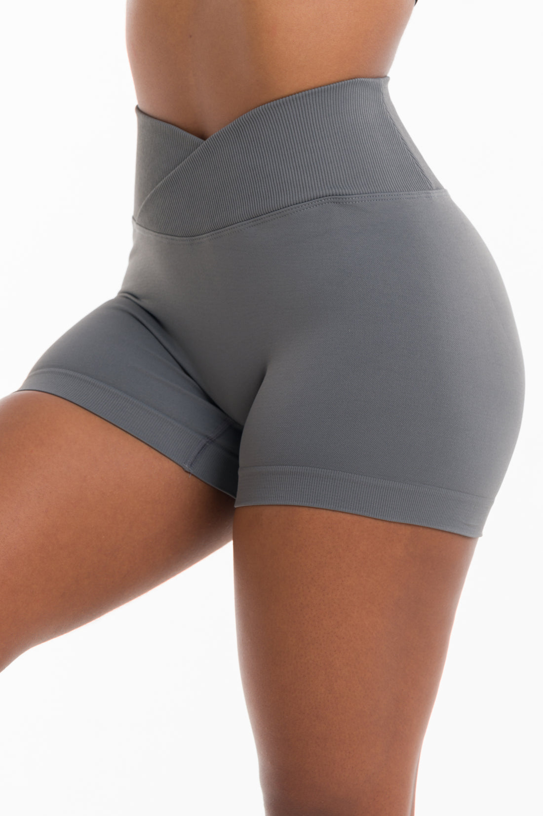 FitnessFox Stone Grey Scrunch Bum Shorts, FITNESS FOX
