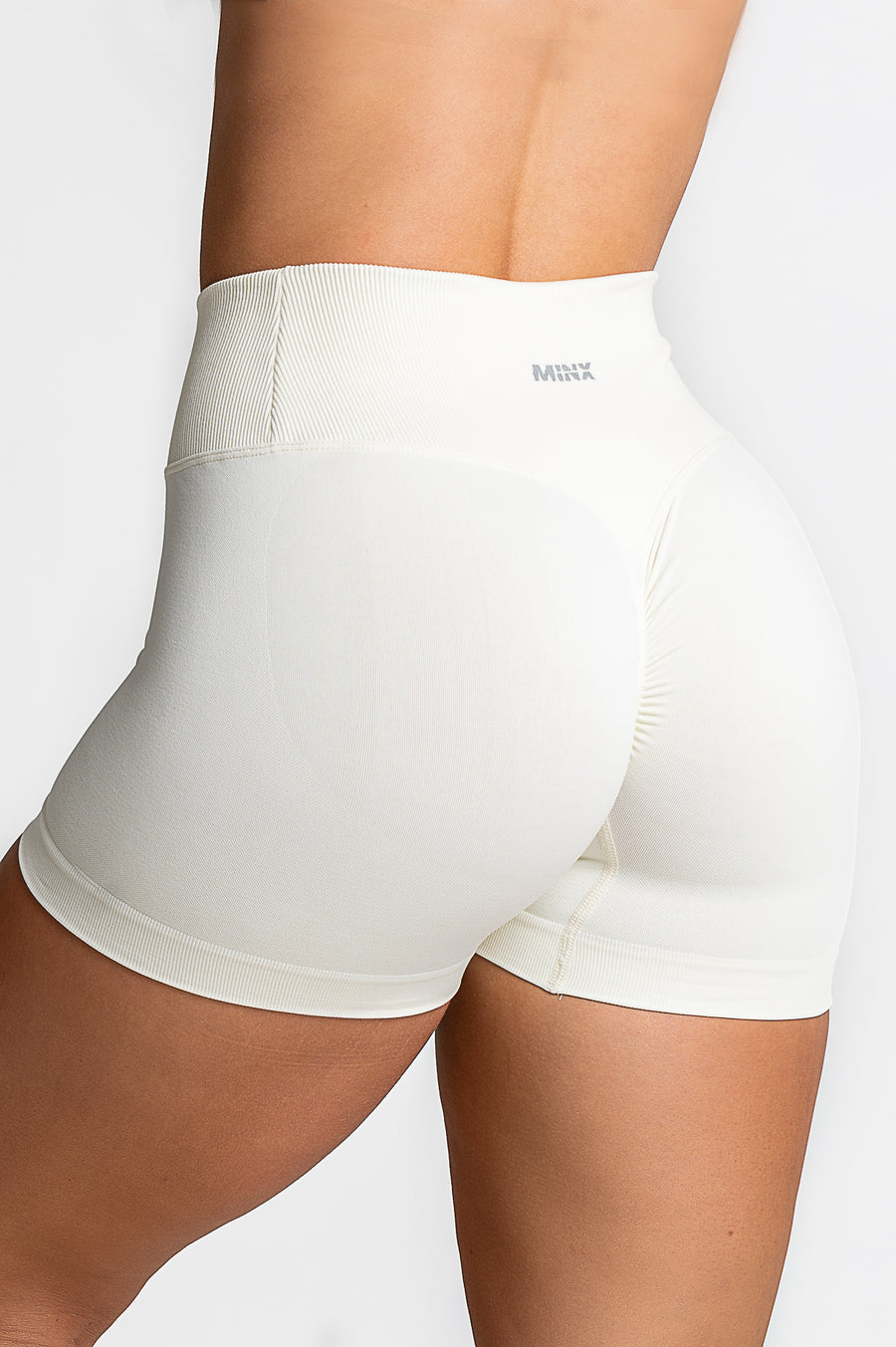 You Want the V Scrunch Butt Booty Shorts - White