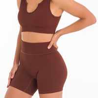 SYNERGY - SEAMLESS SHORTS SET (EXPRESSO) - StrongByMinx